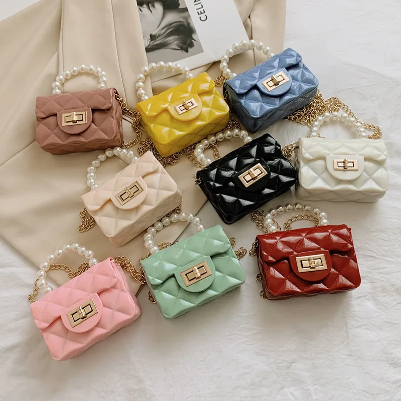 Dikaril Women Mini Handbag New Elegant Shoulder Messenger Portable Chain Bag Girl Cute Bag Pearl Crossbody Rhombus Small Bags