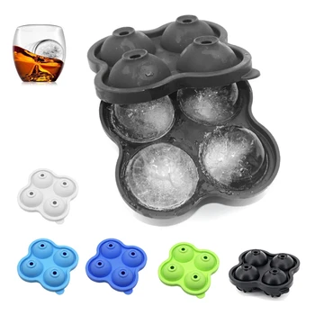 

New 4-Cavity Silicone Ball Maker For Ice Cubes Tray Ice Mold Kitchen Bar Tools Multifunctional Cocktail Whiskey Form