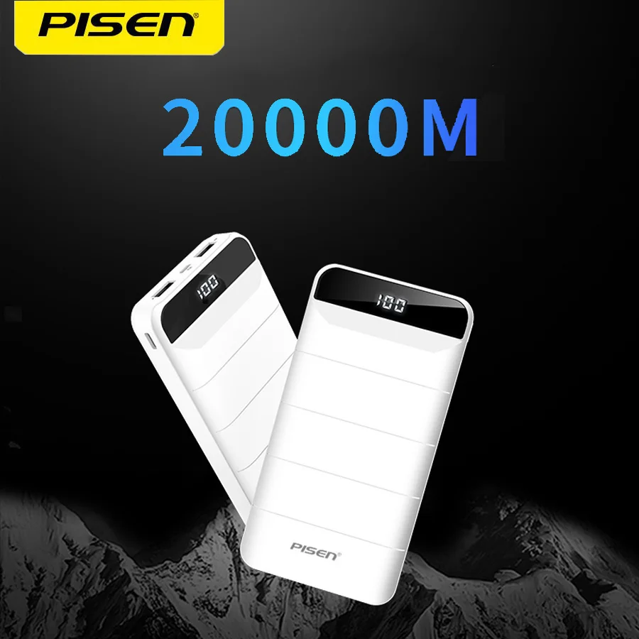 PISEN 20000 мАч портативный внешний аккумулятор светодиодный дисплей 10000 портативное