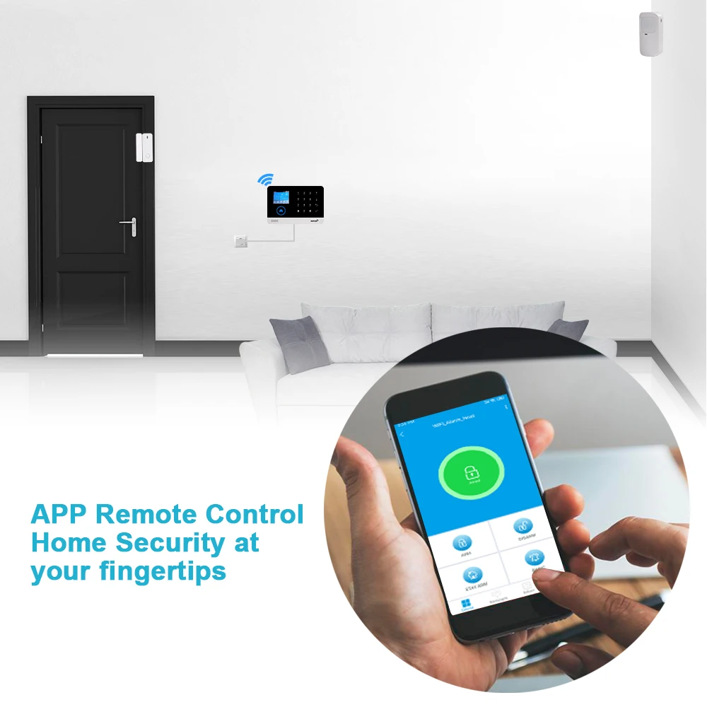 Awaywar Wireless WIFI GSM RFID TFT Security Alarm System kit APP Remote Control Burglar Touch Keyboard Smart Home
