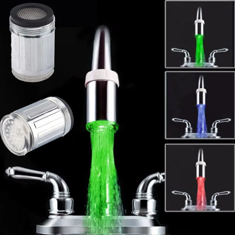 

Creative 7 Colors Change LED Light Faucet Mixer Tap Kitchen Bathroom Automatic Basin Faucets Home Accessires