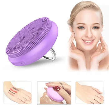 

Finger Ring Buckle Facial Cleansing Brush Ultrasonic Vibration Face Cleaner Massager for Pore Clean Blackhead Removal