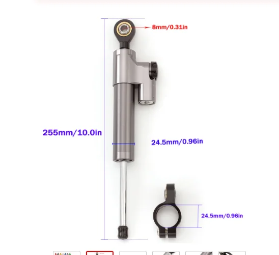 

FX CNC Universal Aluminum Motorcycle Damper Steering Stabilize Safety Control For Yamaha MT09 MT07 YZF R1 R6 FZ1 XJR1300 MT-07