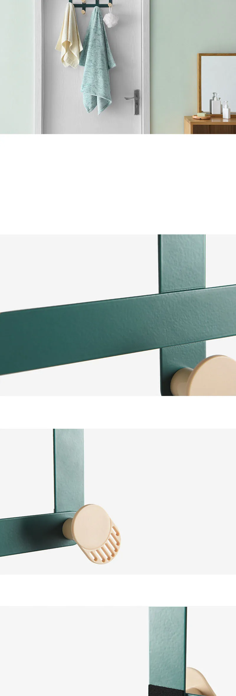 Creative Door Rear Wall-mounted Hook Metal Material Hanging Clothes Backpack Without Hole Design Protects The Facade Wall Hook