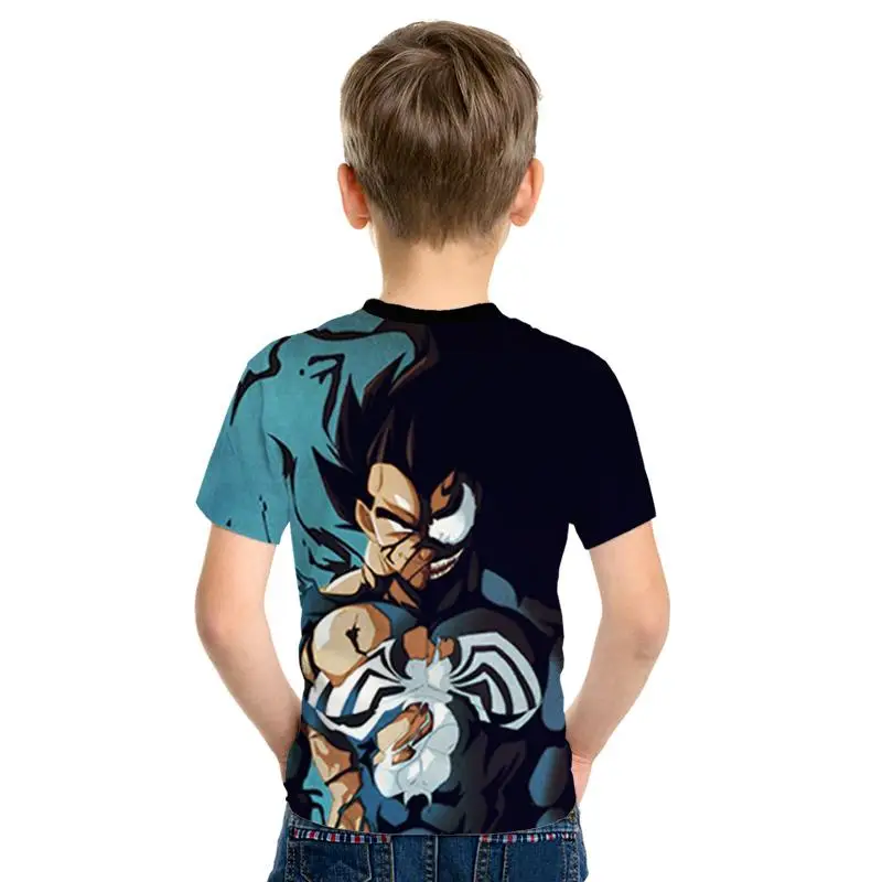 Rick and Morty/Детская футболка с короткими рукавами Семейный комплект с принтом Dragon Ball Z, Повседневная летняя футболка с круглым вырезом для малышей