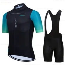 Raudax-ropa de ciclismo para hombre, maillot de manga corta del equipo arcoíris, conjuntos de verano para bicicleta de carretera, 2022