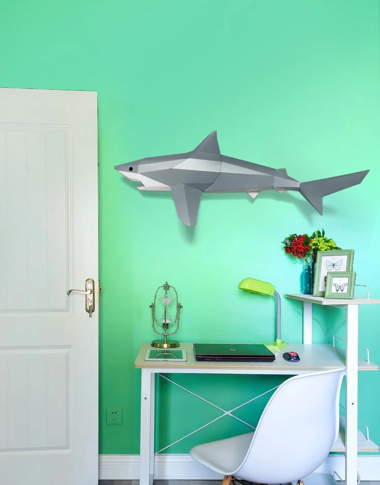 3D Great White Shark Paper Model Toy Home Decor Living Room Decor DIY Paper Craft Model 2