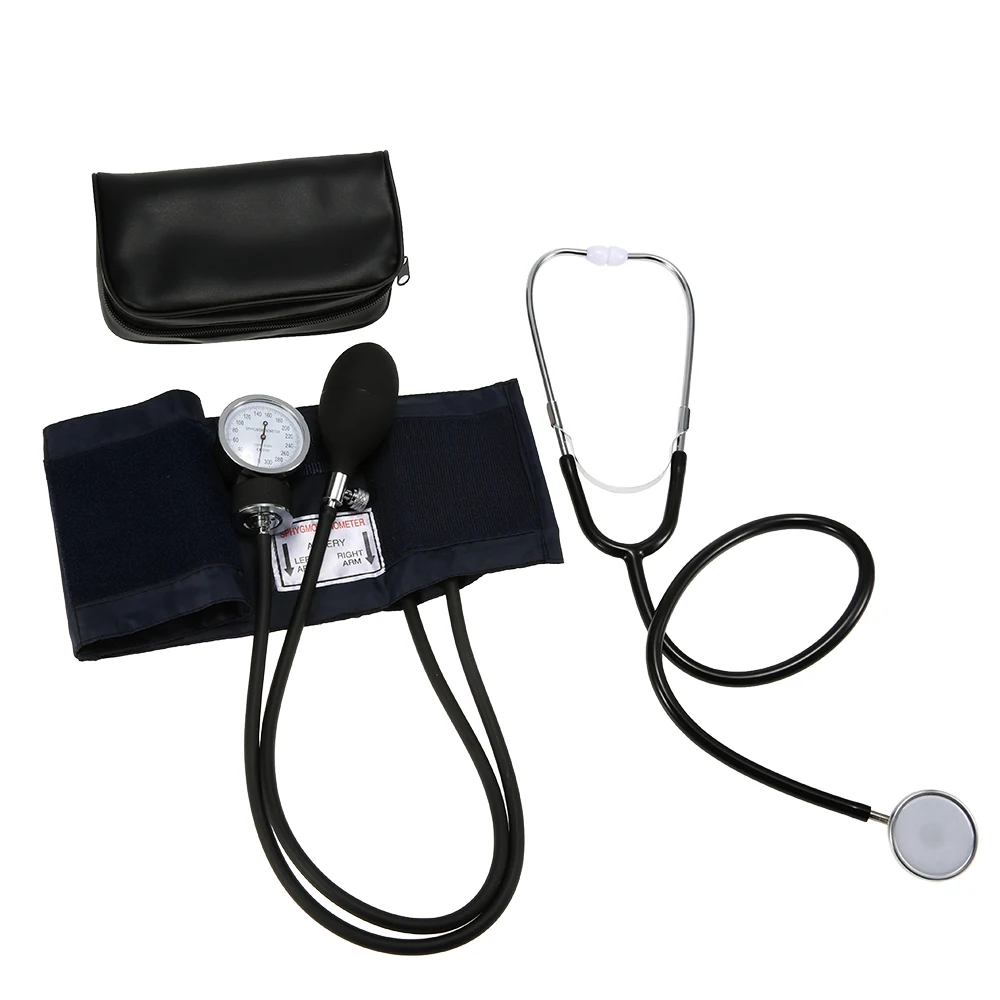 Медицинское оборудование, медицинский кардиологический прибор для измерения артериального давления, измеритель манжета тонометра, стетоскоп, комплект для путешествий, сфигмоманометр