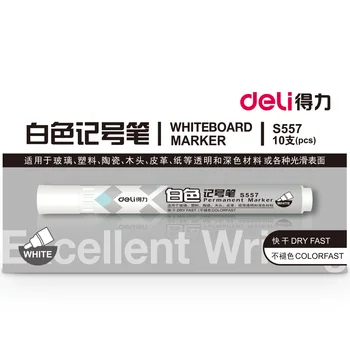 

Deli S557 White Marking Pen lun tai bi Painting Pen Oily Marking Pen Not Easy to Fade