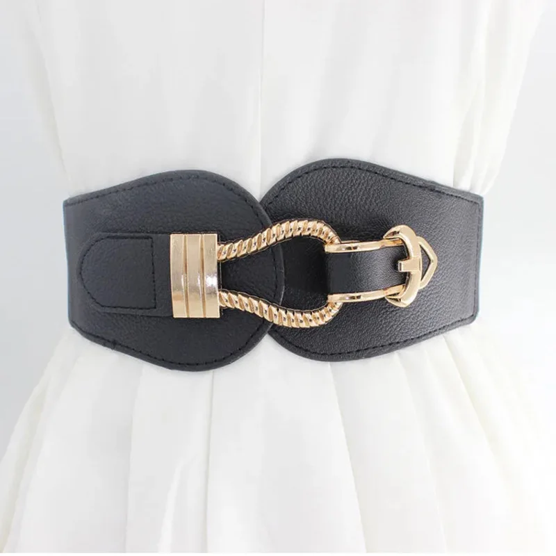 65 Style New Korean Windbreaker Elastic Wide Women Waistband A Variety Alloy Buckle Retro Belt All-Match Dress Women Accessory high waist belt for dresses