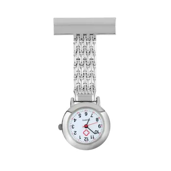 

Fashion Nurse Pocket Watch Stainless Steel Belt Arabic Numerals Quartz Brooch Doctor Nurse Pocket Fob Watch#2