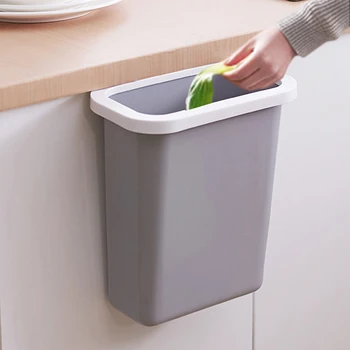 

High Quality Material Kitchen Trash Bin Sundries Storage Box Closet Door Hanging Trash Can Office Waste Bin Garbage Organizer