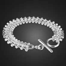 Браслет-цепочка из стерлингового серебра 925 пробы в богемном стиле для мужчин/женщин, серебряные ювелирные изделия, аксессуары, браслет 13 мм, 19 см, серебряная цепочка в подарок