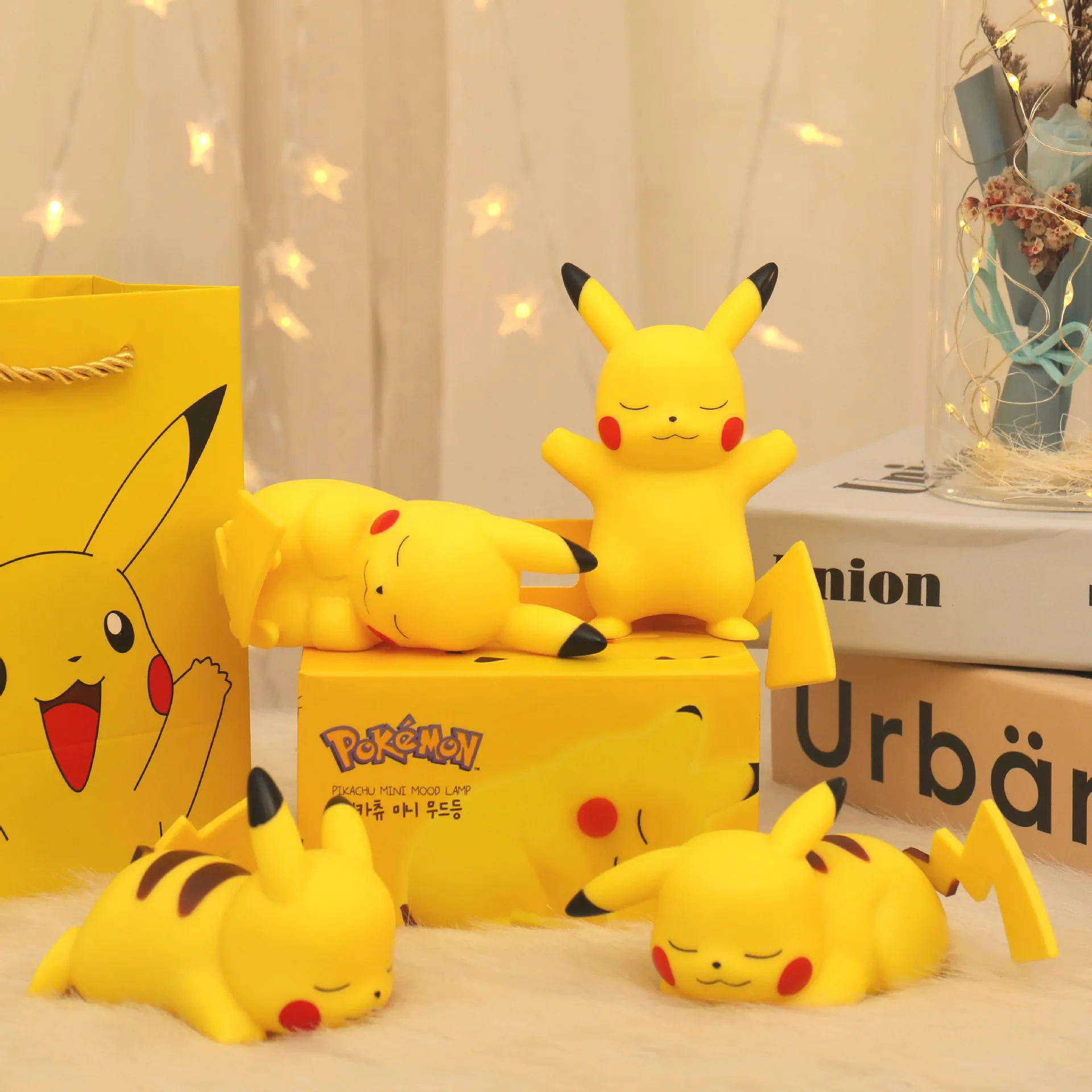 Creative Pokemon Cute Pikachu Cartoon Soft Light Bedroom Bedside Night Ornaments Luminous Toys Children's Birthday Gifts | Игрушки и