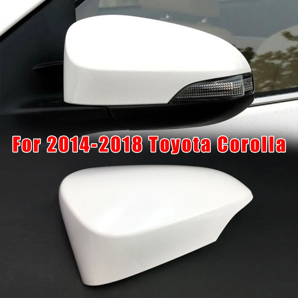 

1pcs Car Right Rearview Mirror Cover ABS Luxurious Appearance White Passenger Mirror Cover Cap For Toyota For Corolla 2014-2018