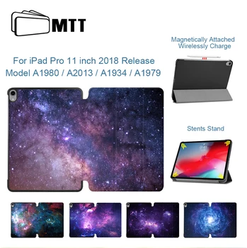 

MTT Starry Sky Print Case For iPad Pro 11'' 2018 Slim PU Leather Flip Fold Stand Cover Tablet Case for iPad Pro 11 inch A1979