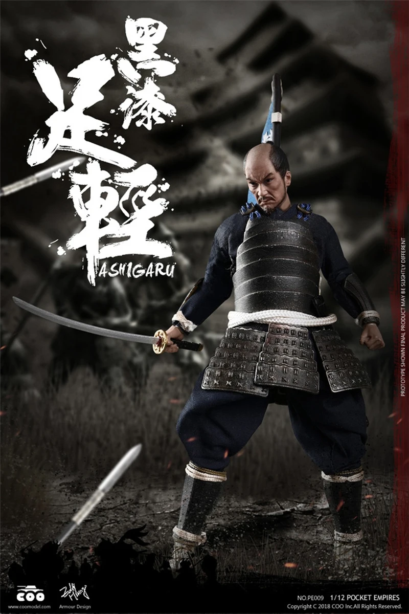 1/12 весы COOMODEL PE009 японский самурайский солдат черная Броня ASHIGARU фигурка Кукла Коллекция