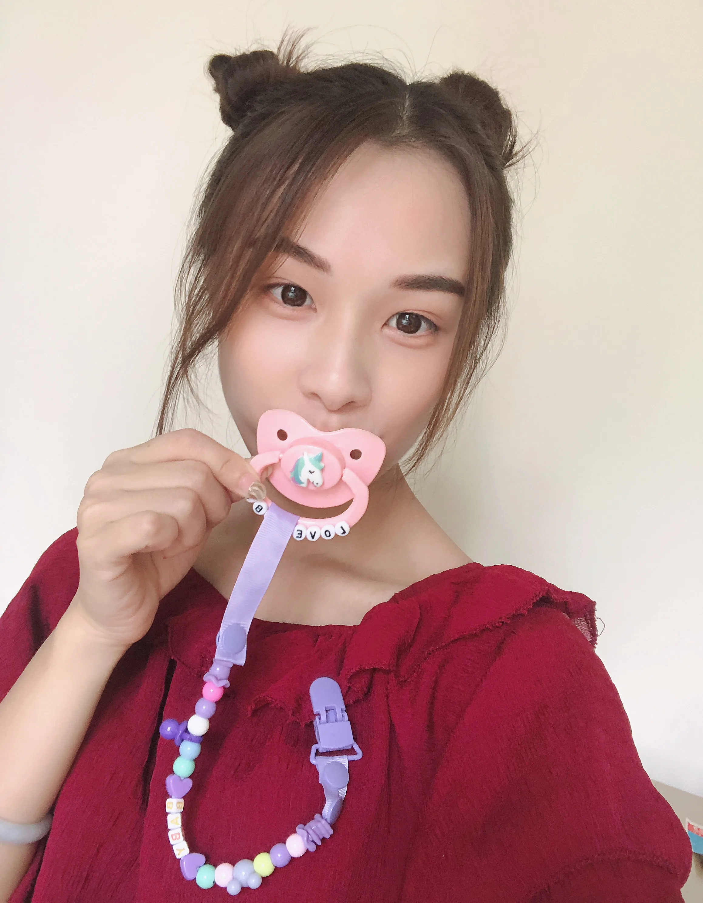 Najtaniej Ddlg mała dziewczynka smoczek dla niemowląt łańcuszek z klamerką i dorosły smoczek dla niemowląt ABDL Dddy manekin łańcuszek smoczka zacisk mocujący