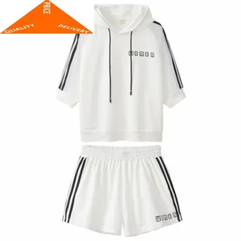 

Piece Set Two Sportswear for Women 2020 Summer Female Tracksuit Tops and Shorts Sweet Office Ladies Casual Suit LWL327