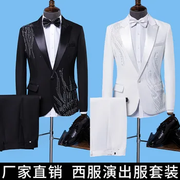 

2019 men stage studio suit second marshal presided over the wedding the groom's best man of cultivate one's morality garments