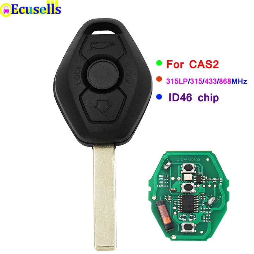 315LP MHZ 315MHz 433MHZ 868MHZ 3 buttons Remote Key with ID7944 ID46 Chip for BMW CAS2 5 series E46 E60 E83 E53 E36 E38 E39 HU92 |