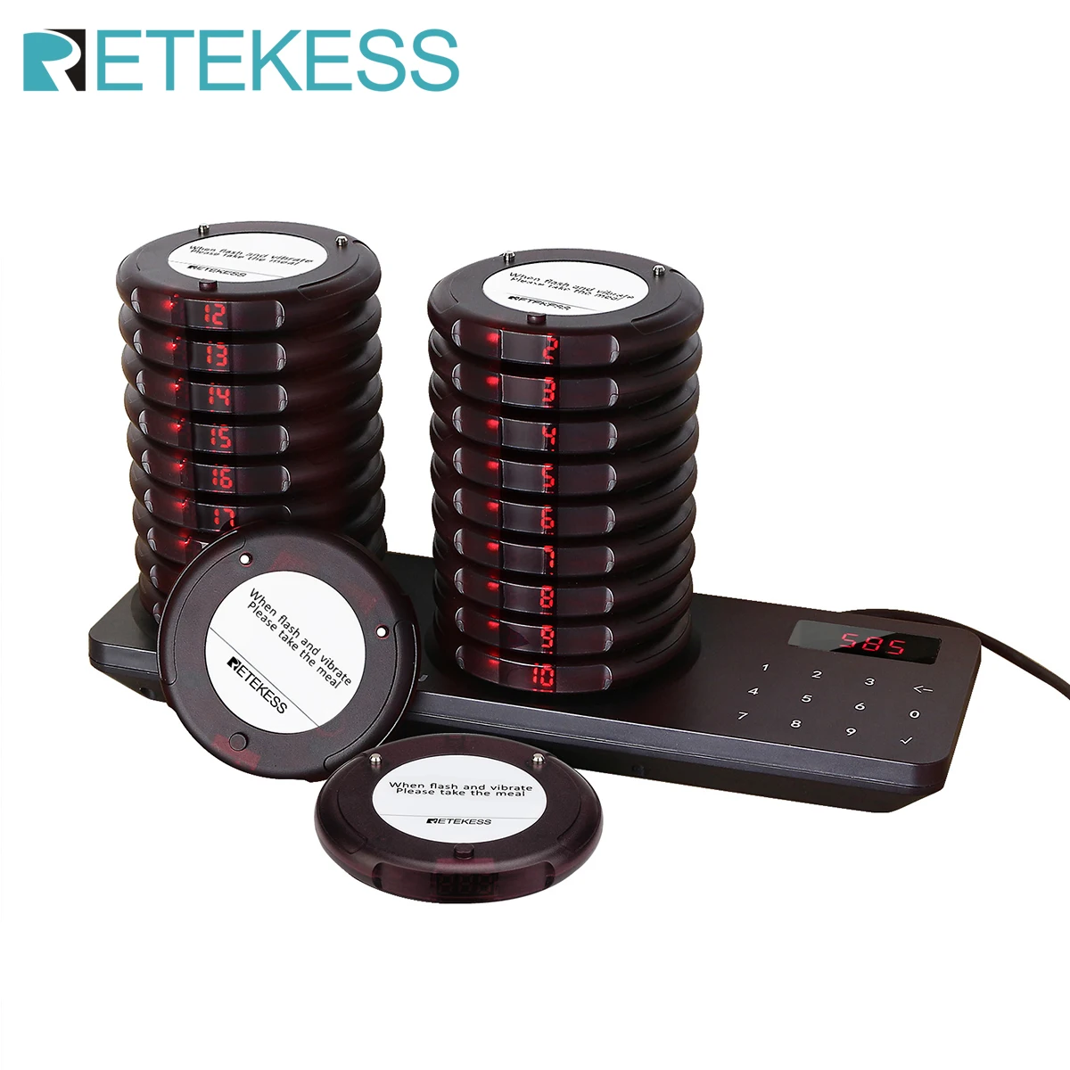 Retekess td163 pager restaurante com 20 buzzers para restaurante clínica sistema de pager do hospital restaurante sistema de chamada