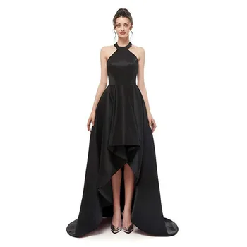 

BGW 31022ht Halter Satin High Low Evening Dresses Sleeveless Vestiti Eleganti Donna Cerimonia Sera 2020 Free Shipping