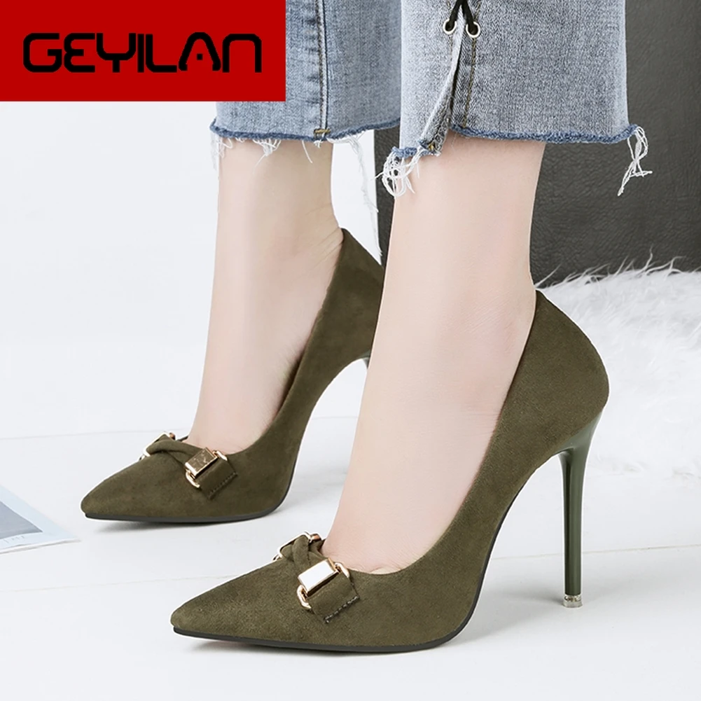 

New Wholesale Top Quality Fetish Heels Shoes Woman Sexy Pointed Toe Women Shoes Female Slip On Classic Ladies Heel