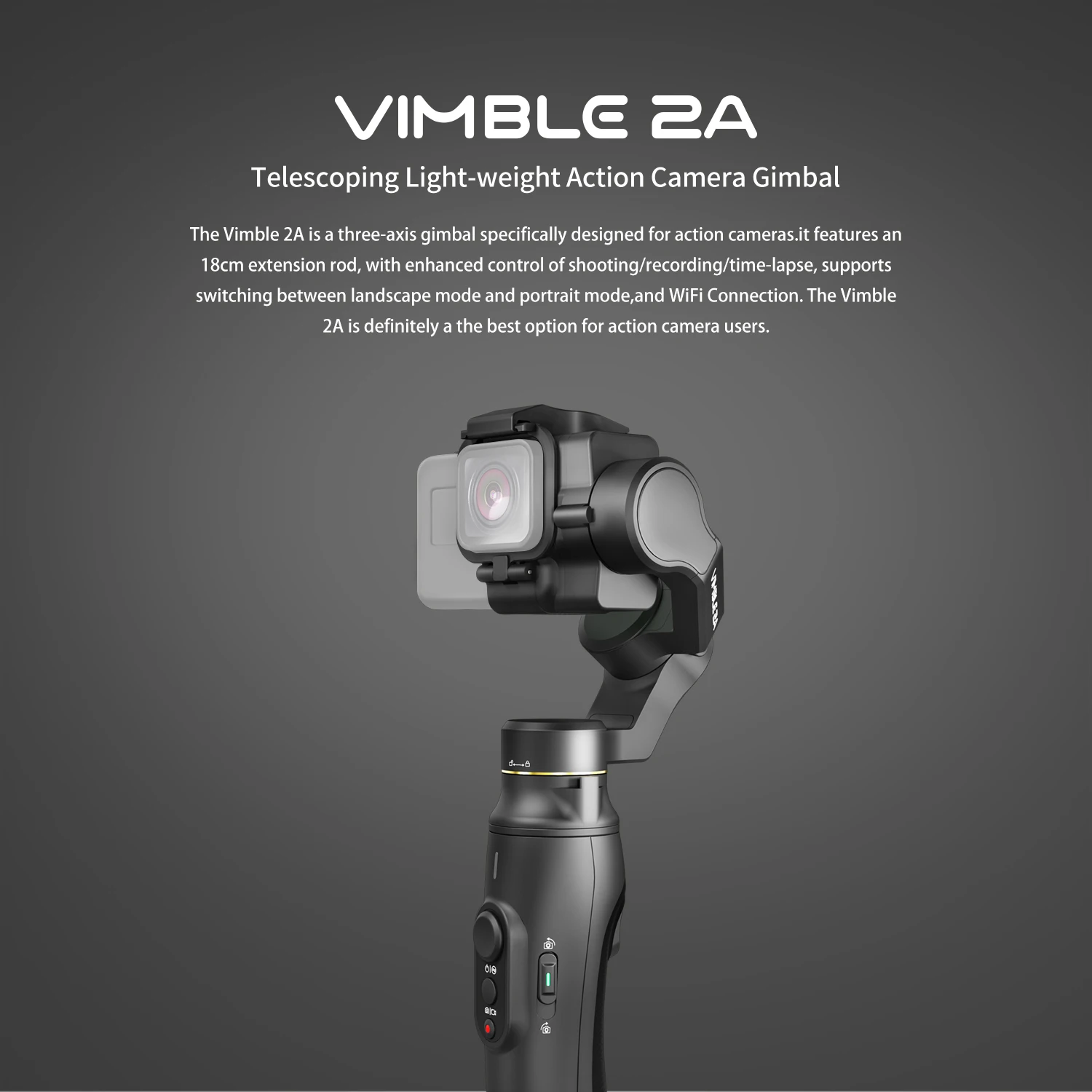 Feiyu Vimble 2A экшн Камера ручной 3-осевой карданный стабилизатор Wi-Fi с дистанционным управлением по Bluetooth Управление для экшн-Камеры GoPro Hero 7/6/5 Спортивные Камера