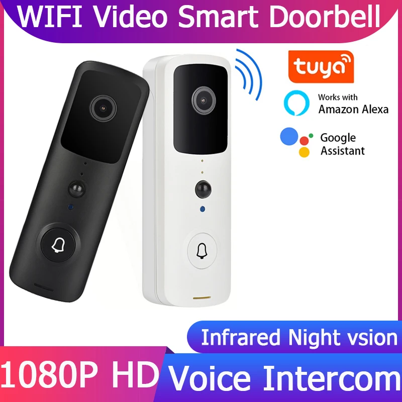 Дверной звонок GUUDGO Tuya 1080P 2 Мп Wi-Fi уличный умный беспроводной дверной с камерой