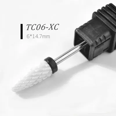 Керамические фрезы для ногтей, фрезы для маникюра, фрезы для ногтей, оборудование для сверления ногтей, инструменты, электрический шлифовальный наконечник для ногтей - Цвет: TC06-XC