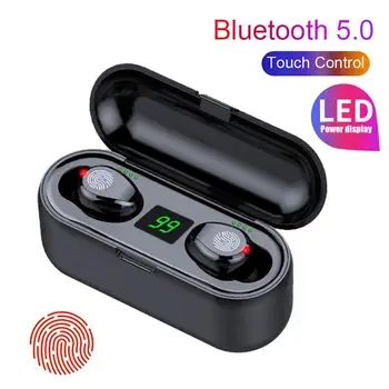 

F9 Portable LED Power Display Wireless Bluetooth 5.0 Earphones with Charge Case Mobile phone accessories наушники беспроводные