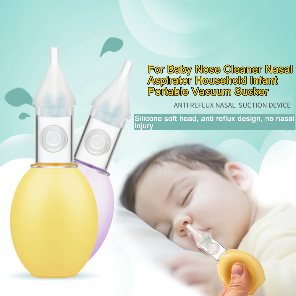 Infant Vacuum Sucker Nasal Aspirator Silicone For Baby Anti Backflow Congestion Portable Soft Tip Pump Toddlers Nose Cleaner