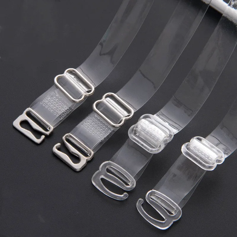 

1Pair New Transparent Buckle Bra Straps Belt Women's Elastic Transparent Silicone Bra Straps Adjustable Intimates Accessories