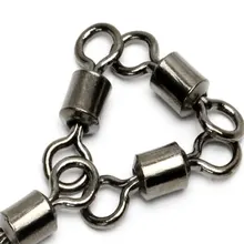 100 шт. черный 8 Форма Вращающийся шарнир для рыбалки поворотный крюк с защелкой соединитель двойное твердое кольцо рыболовный аксессуар Клеммная Снасть