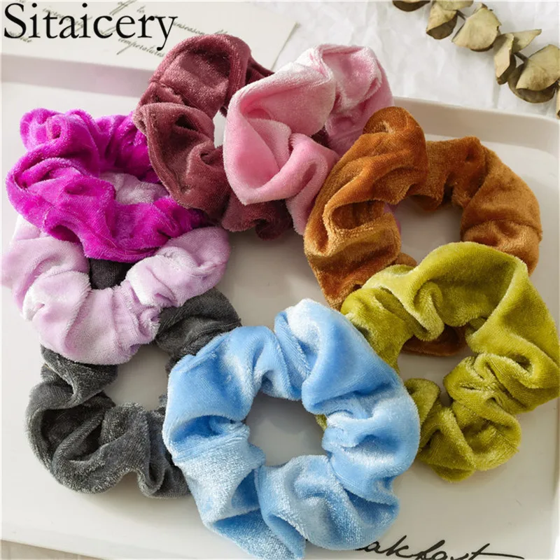 

Sitaicery 20 pcs/set Velvet Scrunchie Accessories For Women Girls Elastic Rubber Hair Rubber Headbands For Women Hair Tie Hair Rope Ring Ponytail Hair Scrunchies