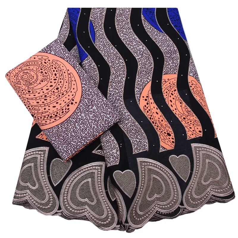 Fashion Embroidery African Wax Print Fabric 5 Yards Swiss Lace Nigerian For Daily Wear A1809 | Дом и сад