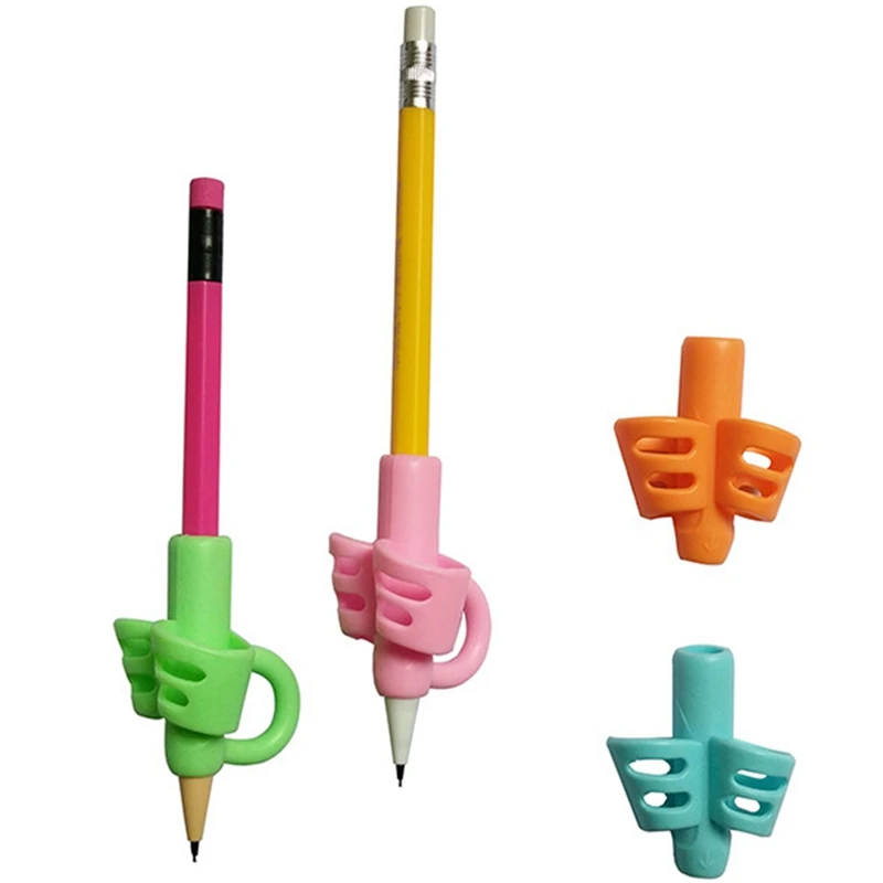 

4Pcs/Set Pencil Grip Ergonomic Writing Aid For Kids Learning Hold Pen Writing Posture Correct Fit On Pencil Pen Crayon Drawing