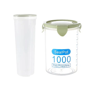 

2pcs Kitchen Food Container Seal Pot Tea Coffee Candy Storage Tank Plastic Cereals Snacks Box Cookie Canister Jars For Spices -