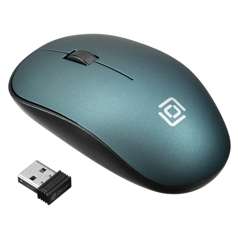 Мышь Oklick 515MW черный/зеленый оптическая(1200dpi) беспроводная USB(2but