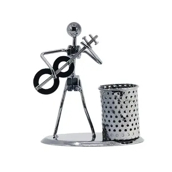 

Metal Iron Music Player Musician Pen Pencil Holder Desktop Storage Organizer Pot