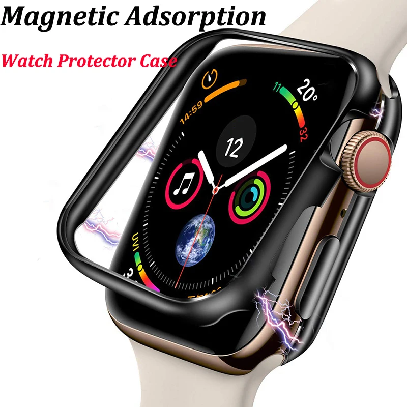Роскошный Магнитный чехол для часов Apple Watch 5 4 3 44 мм 40 2 1 42 38 360 дюйма|Бамперы| |