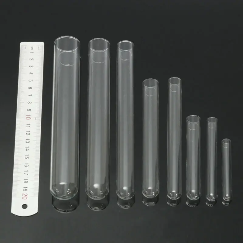 5 pieces of glass transparent test tube 10mm-30mm borosilicate U-shaped bottom laboratory school education supplies glass test tube