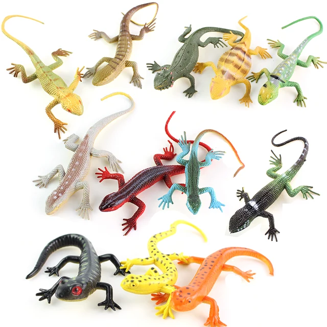 12Pcs Mini Simulation Lizard Gecko Animal Model Magic Trick Kids Education Toy New 3