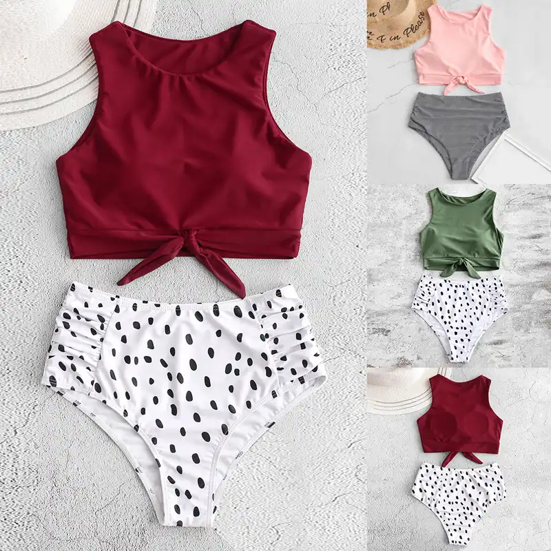 knot hem top swimsuit