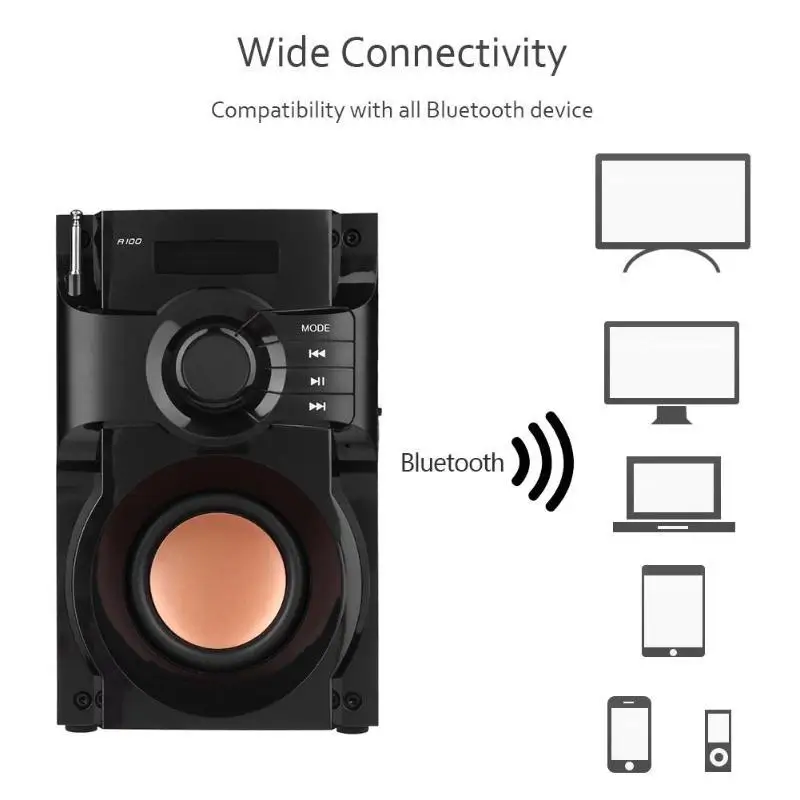 Беспроводной динамик Bluetooth 2,1 стерео ударопрочный сабвуфер стерео аудио Звук Музыка Hifi динамик