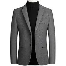 High Quality Men's Wool Suit Coat Wool Blends Casual Blazers Men Suit Top Male Solid Business Casual Mens Coats and Jackets