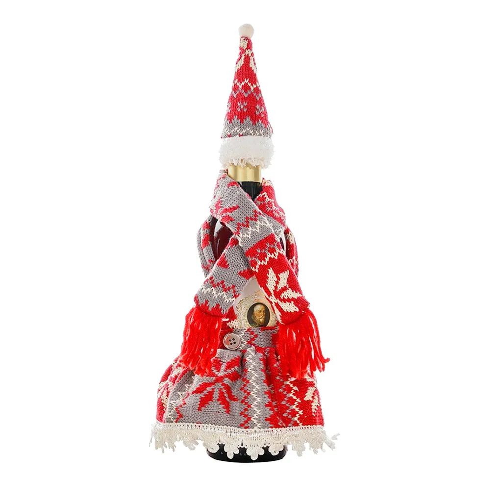 Christmas Wine Bottle Snowman Santa Decoration Xmas Bottle Cap Xmas Decor
