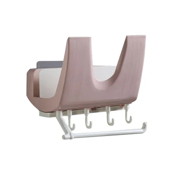 

U Shaped Heavy Duty Punch Free Non Slip Pot Lid Holder Wear Resistance PP Pan Rack Wall Mounted Space Saving Modern Simplicity