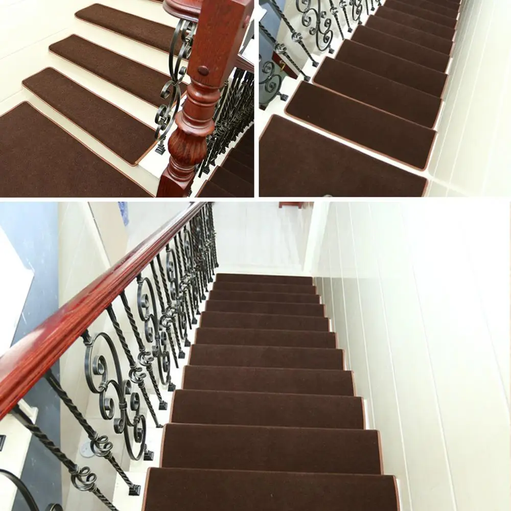 Set Self-adhesive Stair Pads 65cm*24cm Anti-slip Rugs Carpet Mat Sticky Bottom Repeatedly-use Safety Pads Mat for Home
